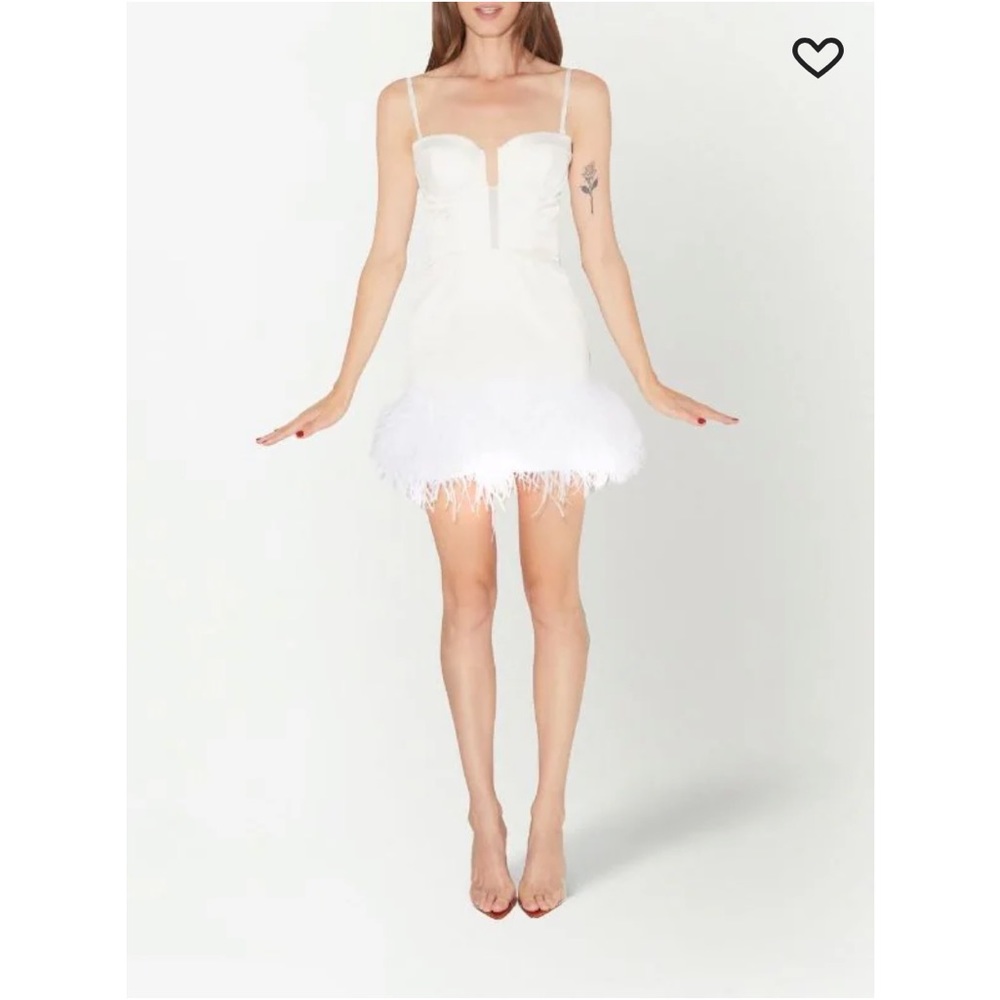 Fluer du Mal feather-embellished bustier dress